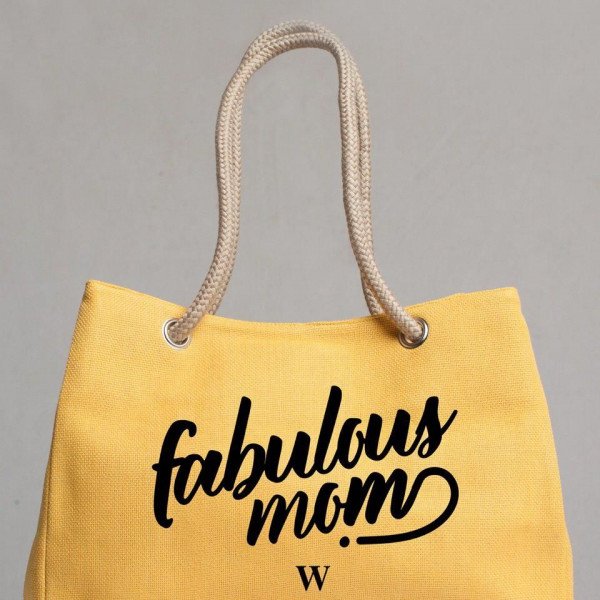 Tote Bag Fabulous Mom Yellow