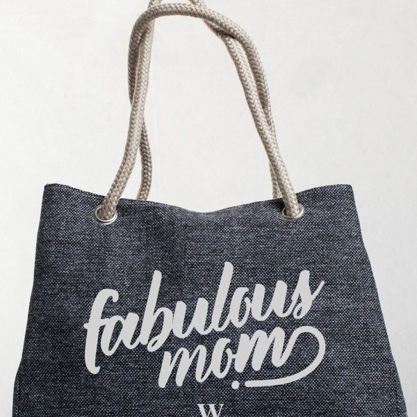 Tote Bag Fabulous Mom Black